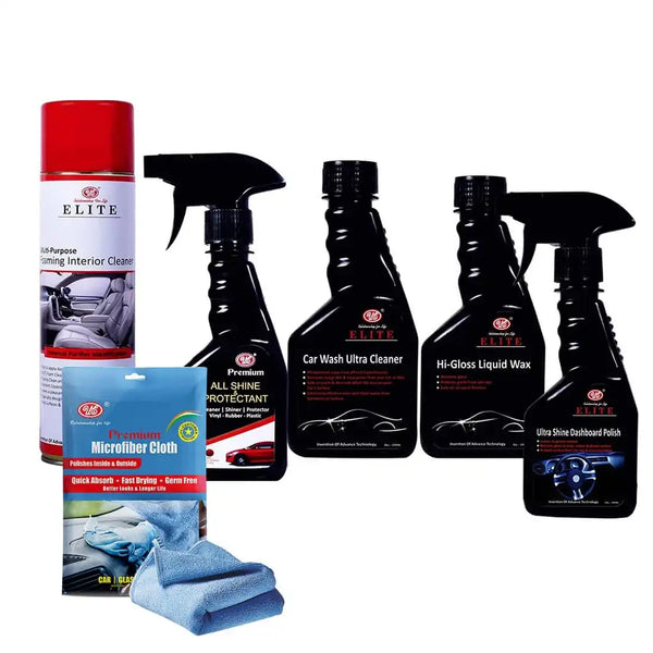 Car Care Kit Car Shampoo All Shine Dashboard Cleaner Liquid Wax Car Interior Foaming Cleaner Free Microfiber Cloth All in One