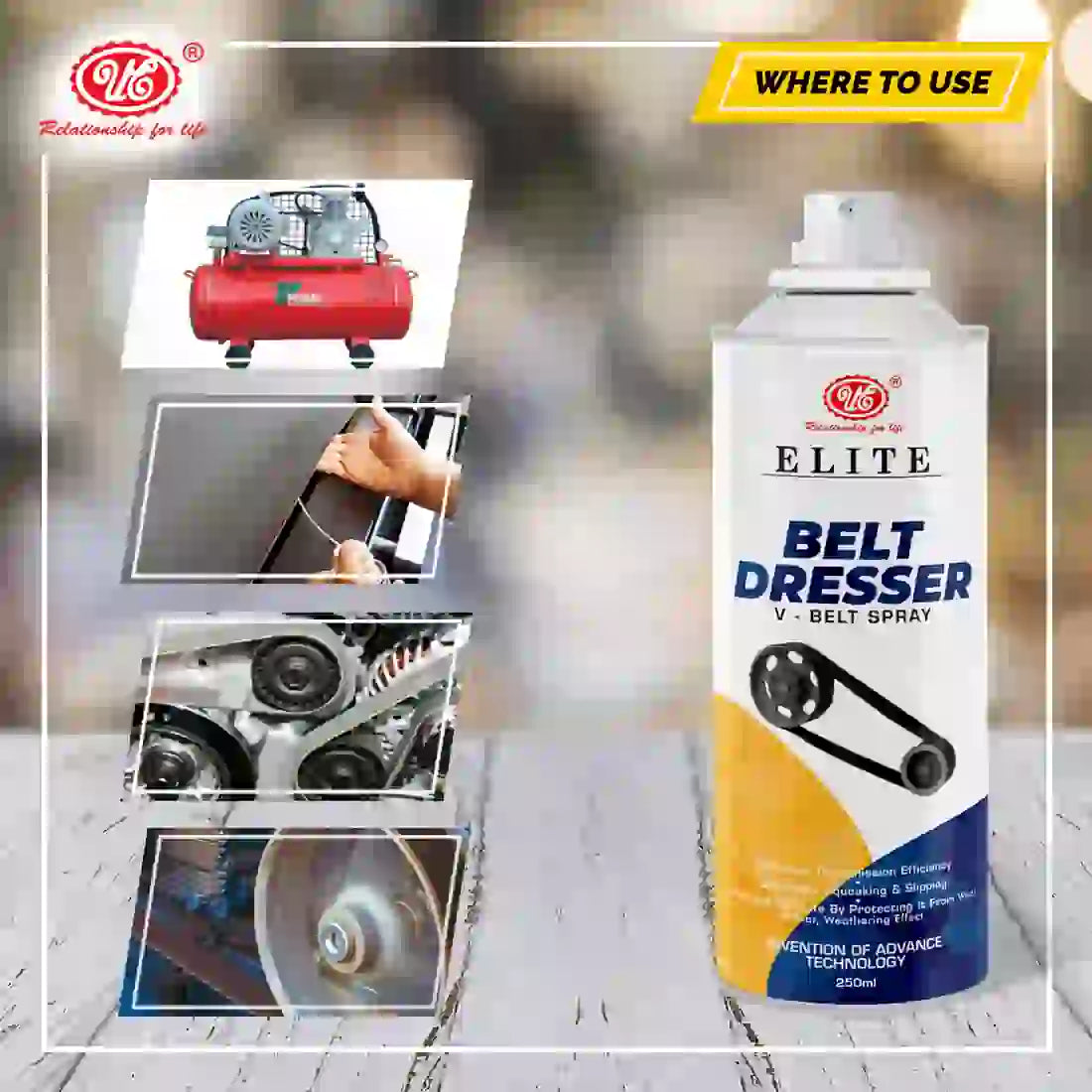 Belt Dressing Spray  Lubricant Spray For Vehicle Belt - UE Autotechs