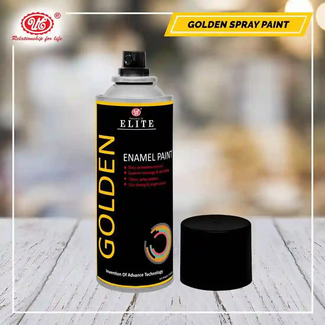 Enamel Spray Paint 500 ml (Red, Black, White, Silver, Golden) - UE