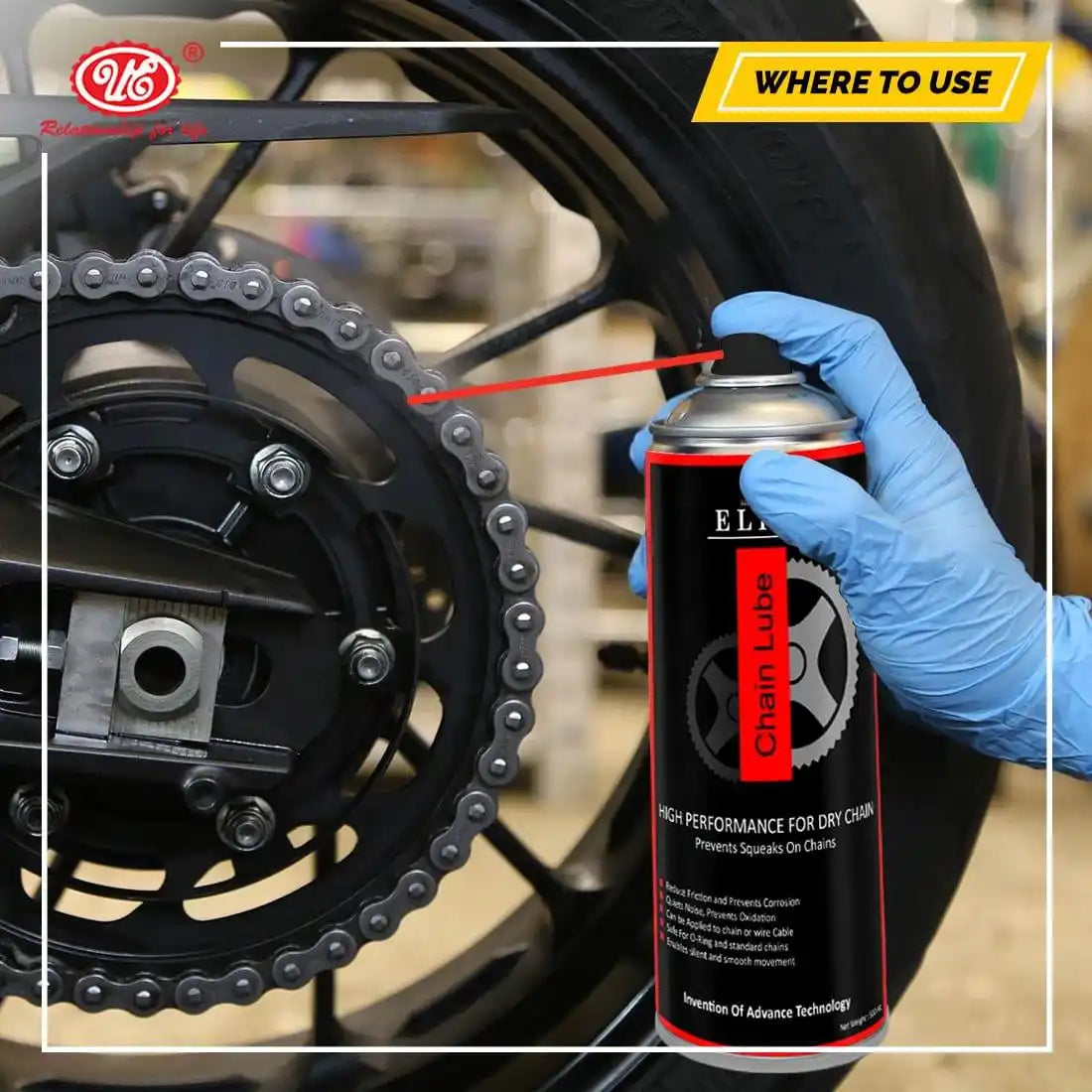 Chain Lube Spray Bottle Lubricant Protector UE Autotech
