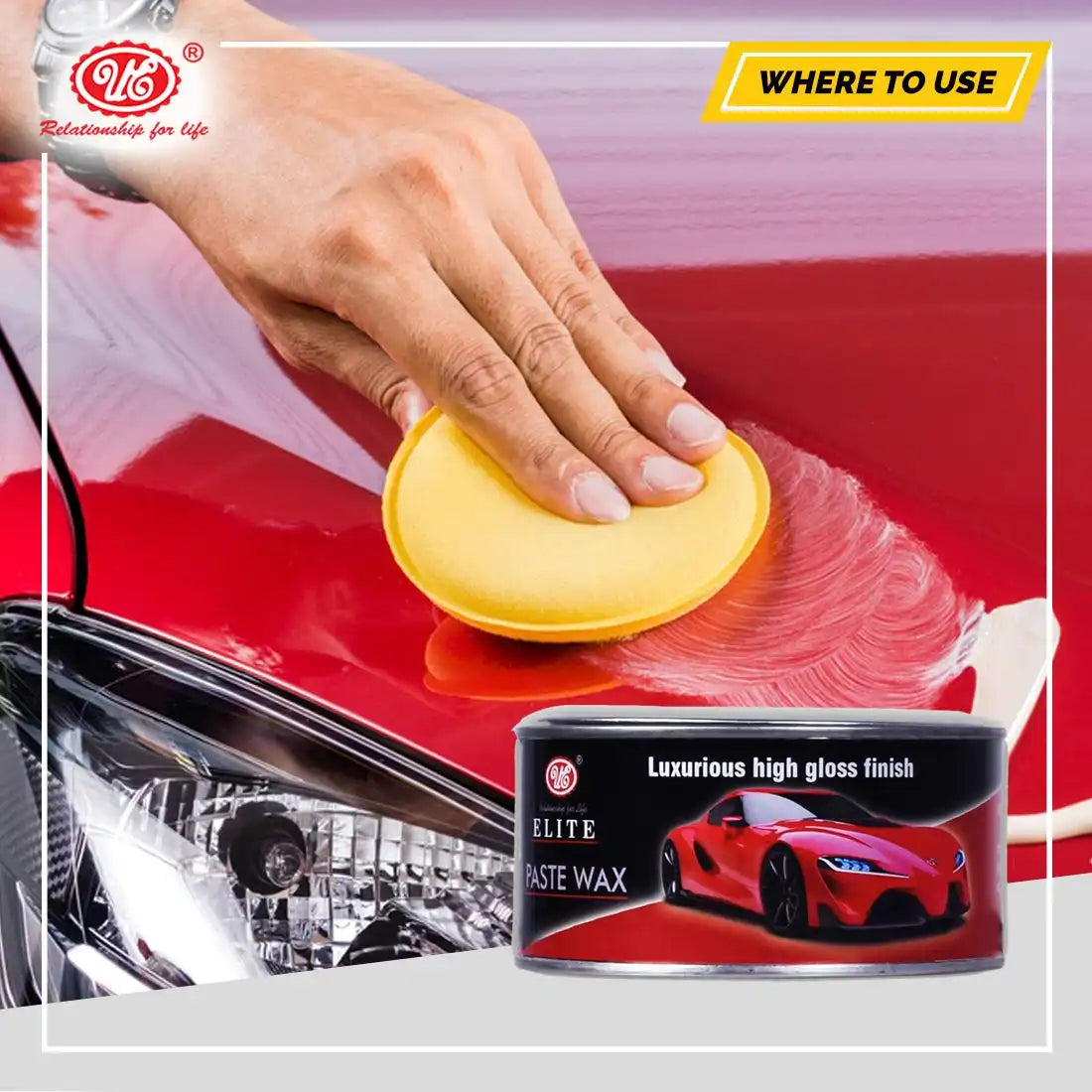 Premium & Elite Car Paste Wax Polish Shine - UE Autotech